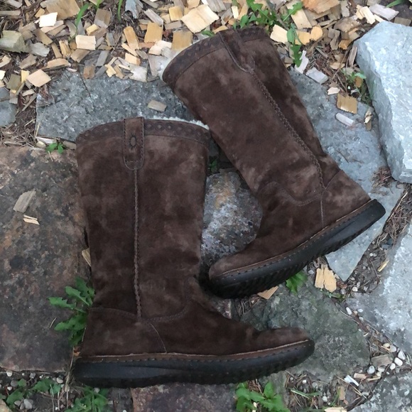 Ugg Boots-Tall Suede Uppers-Chocolate Brown-Sz 5 - Picture 9 of 17